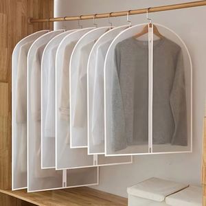 Washable Thick Transparent Clothing Dust Cover Waterproof Hanging Pocket Coat <b>Storage</b> Bag for Household Use - Product Image 2