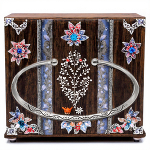 Real Solid 925 Sterling <b>Silver</b> Women's Vintage Double Wave Carved <b>Adjustable</b> Bangles Gift Jewelry - Product Image 3