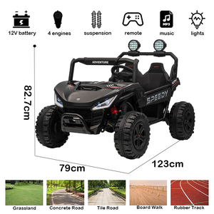 Big Size Children's 24V 2 Seater <b>Plastic</b> 4 <b>Wheels</b> Remote Control 45W Motor - Product Image 2