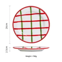 Vente directe d'usine, vaisselle de Noël en céramique écologique, peinte à la main, design frais, avec assiettes, bols, tasses