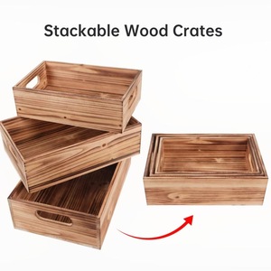 Rectangular Solid Wood <b>Storage</b> Box Pine <b>Stackable</b> Kitchen Organizer Desktop <b>Storage</b> <b>Container</b> Neatening Solution - Product Image 2