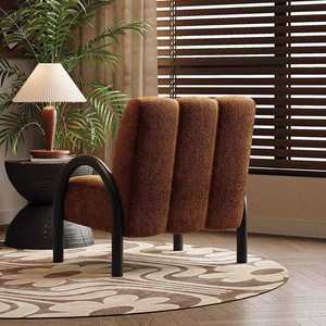 Modern Single Living Room <b>Armchair</b> Casual Lazy Leisure Chair Apartment Bedroom Hotel <b>Dining</b> Fabric Cover Tufted Design - Product Image 4