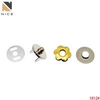 Kancing Magnet Bunga Plum 17mm, Kancing Magnet Logam untuk Tas DIY, Penutup Tas, Grosir