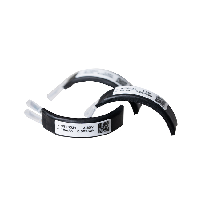 WES 18mAh 3.85V Curved Cell Lithium Polymer LiCoO2 UN38.8 Certified for Health Monitor Smart Ring Lithium Ion Batteries Pack
