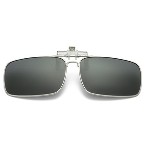 <b>Clip</b>-on Sunglasses Unisex Silver <b>Frame</b> Resin Lens UV400 Polarized For Driving Fishing - Product Image 2