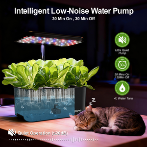 Système de culture hydroponique d'intérieur avec réservoir d'eau de 3 L et éclairage LED à spectre complet pour la culture d'herbes, de légumes et de semis - Product Image 5