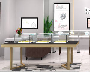 Vitrines haut de gamme sur mesure en <span class=keywords><strong>bois</strong></span> noir pour bijouterie, présentoirs de sol et comptoirs - Product Image 5