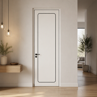Porte intérieure moderne minimaliste en MDF polymère imperméable, couleur crème de haute qualité, pour salle de bain, extérieur, chambre, hôtel, appartement