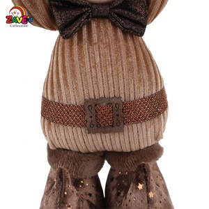 Zaves 9 "gnomos para Navidad Elf Pair Naughty Boy con sombrero puntiagudo en Brown Outfit Holiday - Product Image 5