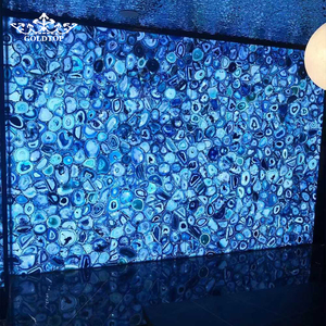Goldtop OEM/ODM Exotic Natural Luxury Modern Polished Natural Marble Semi Precious Blue Agate Slabs for Countertop <b>Table</b> <b>Top</b> - Product Image 1