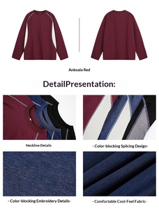 Pull-over pour <span class=keywords><strong>homme</strong></span> tendance avec design à coutures contrastées, coupe ample, anti-boulochage, imprimé - Product Image 3