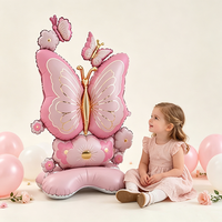 Ballon en aluminium autoportant en forme de papillon pour décoration de table de fête d'anniversaire printanière, vente en gros
