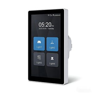Interruptor de Luz Inteligente con Pantalla Táctil, Interruptor de Pared Inteligente WiFi de 4 Canales con Monitoreo de Energía, Compatible con <span class=keywords><strong>Alexa</strong></span>/Google Home - Product Image 1