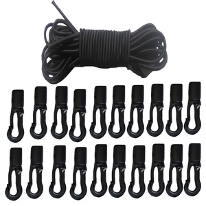Kayak Accessory Rope Hook Set 5Mm Black <b>Elastic</b> <b>Cord</b> With POM Clips For Lakes Rivers Outdoor Use - Product Image 4