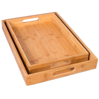 Plateau rectangulaire en bambou naturel écologique pour le service hôtelier Technique de laque portable pour l'accessoire de fumer des aliments de cuisine