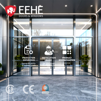 Porte en aluminium à double battant EEHE, certifiée NFRC, insonorisée, étanche, à rupture de pont thermique, moderne, pour usage hôtelier extérieur
