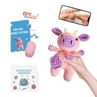 Kit de crochet pour porte-clés Famille de chats mignons, Kit de loisirs créatifs en fil Amigurumi à faire soi-même avec crochet, Pendentif breloque pour sac à main, Cadeau de décoration intérieure
