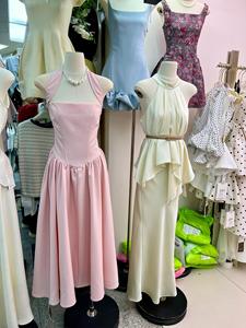 批发女式夏季甜美自然可水洗长款雪纺蕾丝连衣裙，花卉印花刺绣 - Product Image 4