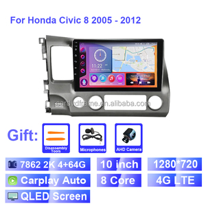 Aijia, el más nuevo Sistema de música con pantalla de Radio de 10 pulgadas, Audio para coche para Honda Civic 2006 2007 2008 2009 2010 2011, pantalla táctil Android - Product Image 5