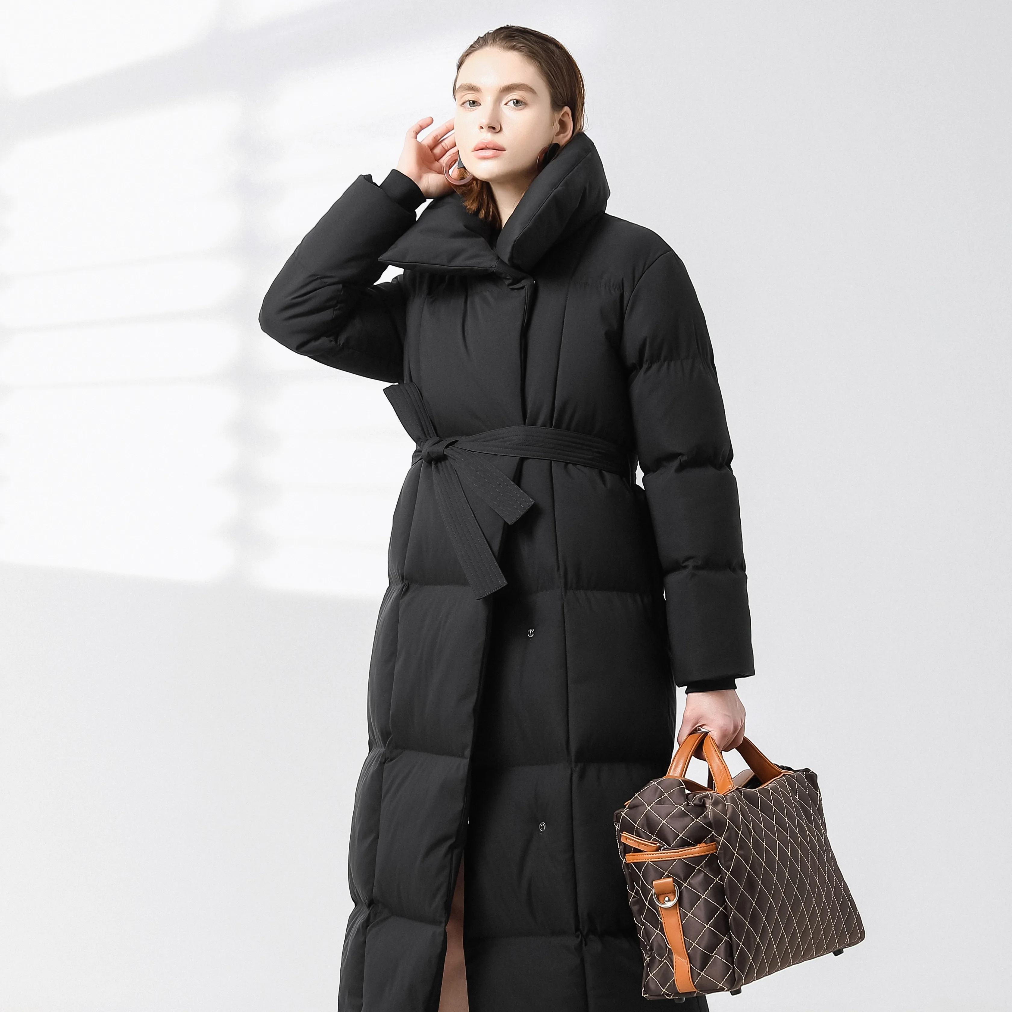 2022 womens fashion down coats for ladies winter thickened girls slim long women's down trench coat