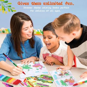 Dinosauro Mini libri da colorare con pastelli per feste, <span class=keywords><strong>libro</strong></span> di attività per bambini regali di natale per feste - Product Image 4