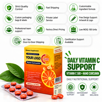 Comprimés de Vitamine C et Curcumine OEM ODM, Acide Ascorbique, Extrait de Curcuma, Complément Alimentaire Quotidien, Marque Privée, Vente en Gros B2B