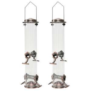 Kingsyard Lot de 2 mangeoires tubulaires pour oiseaux, 4 ouvertures d'alimentation, ventouse puissante, sans perçage, résistant aux intempéries, crochets en plastique et acier pour - Product Image 2