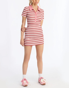Abiti Estivi a Righe in Cotone OEM ODM per Donna, Mini Abiti Corti di Alta Qualità con Logo Personalizzato dai Produttori - Product Image 2