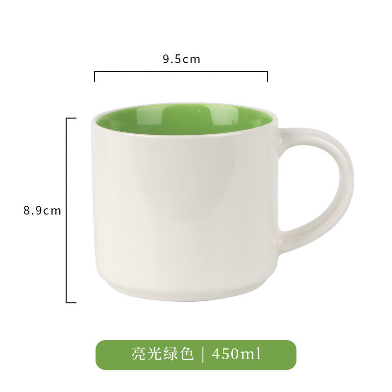 ถ้วยแขนยาวสีเขียวขนาดใหญ่