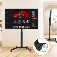 Troli TV Mobile Baja Khcoohoo ODM OEM dengan Dudukan Berdiri untuk TV 32-65 inci Bersertifikasi CE Standar VESA 600x400