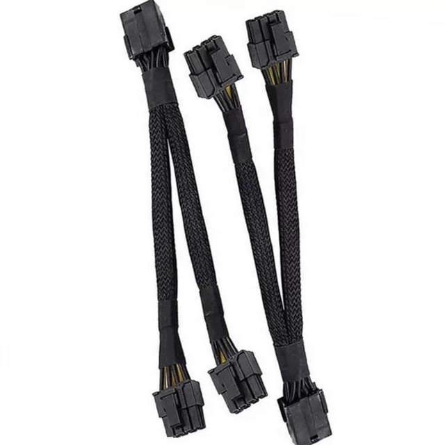 OEM 20CM Copper Graphic Card Power Braided Cable 8Pin Female to Dual Male 8Pin 6+2Pin Splitter Power Cable for Computer