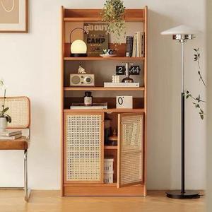 Nordic Style Minimalist Solid Wood Storage <b>Cabinet</b> 70x35x155cm Rattan Door Living Room <b>Cabinet</b> - Product Image 4