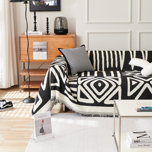 <span class=keywords><strong>Funda</strong></span> de Sofá Geométrica de Chenilla, Manta Decorativa Bohemia para Sofá, Lavable a Máquina, Protector de Muebles para Todas las Estaciones, Personalizable - Product Image 2