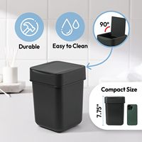Carotez Mini Poubelle 2 Litre/0.5 Gallon Petite Corbeille à ordures Poubelle pour Café Bar Vanité Bureau Comptoir Noir