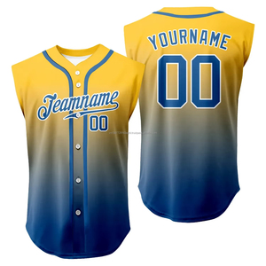 Maillot de Baseball dégradé personnalisé sans manches entraînement chemise de sport athlétique vêtements de sport Hip Hop uniformes d'équipe gilet court Softball - Product Image 5