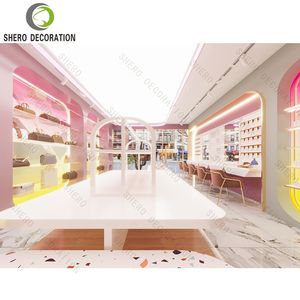 Mueble de Exhibición para Tienda de Zapatos de Mujer Personalizado, Mueble de Tienda de Bolsos Personalizado con Iluminación LED, Vitrina de Pared para Bolsos de Lujo - Product Image 5