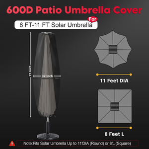 Housse de parasol d'extérieur ZettumZettum en tissu Oxford 600D, imperméable, coupe-vent, avec fermeture à cordon pour parasols de patio de 8 à 11 pieds - Product Image 5