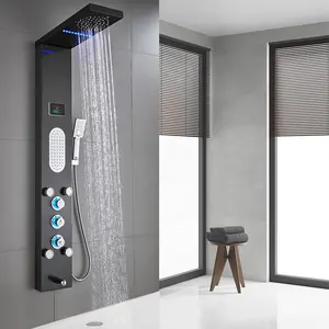 Torneira cachoeira chuveiro digital led, sistema oculto painel led chuveiro chuveiro cachoeira chuva