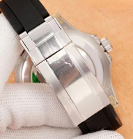 Montre automatique mécanique de plongée de luxe multifonctionnelle avec logo personnalisé, lunette incrustée de pierres précieuses arc-en-ciel, bracelet en cuir, verre