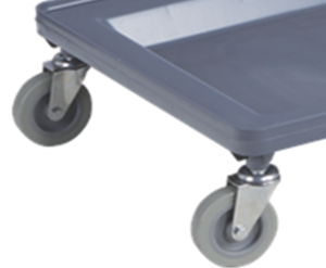 अच्छी गुणवत्ता वाले प्लास्टिक सार्वभौमिक पहिया स्टेनलेस स्टील रसोई ट्रॉली रैक परिवहन सफाई उत्पादों के साथ - Product Image 6