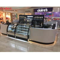 Centre commercial Led Gâteau Pain Bar Comptoir Affichage Moderne En Forme De U Pierre Artificielle Snack Bar Configuration