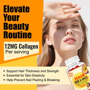 Suplemento de belleza para adultos con envío rápido, gomitas multivitamínicas que favorecen el cabello, las uñas y la piel, vitamina A, 60 gomitas, suplemento dietético - Product Image 4