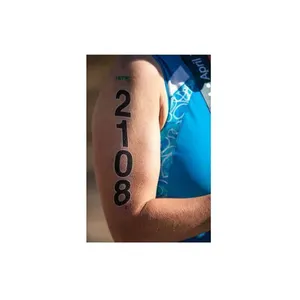 Tatuaje de número de carrera de triatlón a prueba de agua con impresión personalizada para deporte