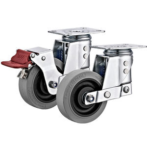 Roulettes en TPR chromées antistatiques et amortissantes, robustes et respectueuses du sol, pour chariots industriels et ateliers électroniques - Product Image 2