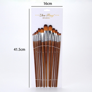 Ensemble de 13 pinceaux à <span class=keywords><strong>peinture</strong></span> pour artistes, poils en nylon, manche long en bois, pinceaux professionnels pour la <span class=keywords><strong>peinture</strong></span> artistique et le <span class=keywords><strong>dessin</strong></span> - Product Image 5