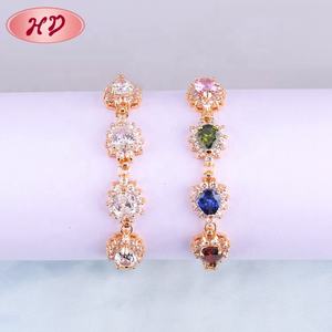 Наименование бренда, Модный высококачественный позолоченный медный циркониевый браслет с драгоценными камнями 18 карат, ювелирные изделия - Product Image 6