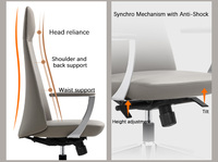 Chaise de bureau pivotante de luxe ergonomique à dossier mi-haut réglable en cuir PU moderne pour PDG, direction et télétravail
