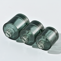Flacon compte-gouttes cylindrique en verre vert foncé à fond épais et épaule plate de 15 ml, 30 ml, 50 ml pour emballage cosmétique et huiles essentielles, lot de 100 pièces