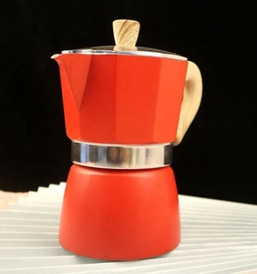 1/2/3/4/6/9/12cups Pot Moka noir en aluminium métal Cafetière Demitasse Espresso Cafetière Moka avec manche en bois - Product Image 6