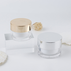 บรรจุภัณฑ์ขวดครีมหน้าอะคริลิคใสขนาด 30 มล. 50 มล. พร้อมฝาสีทอง - Product Image 1